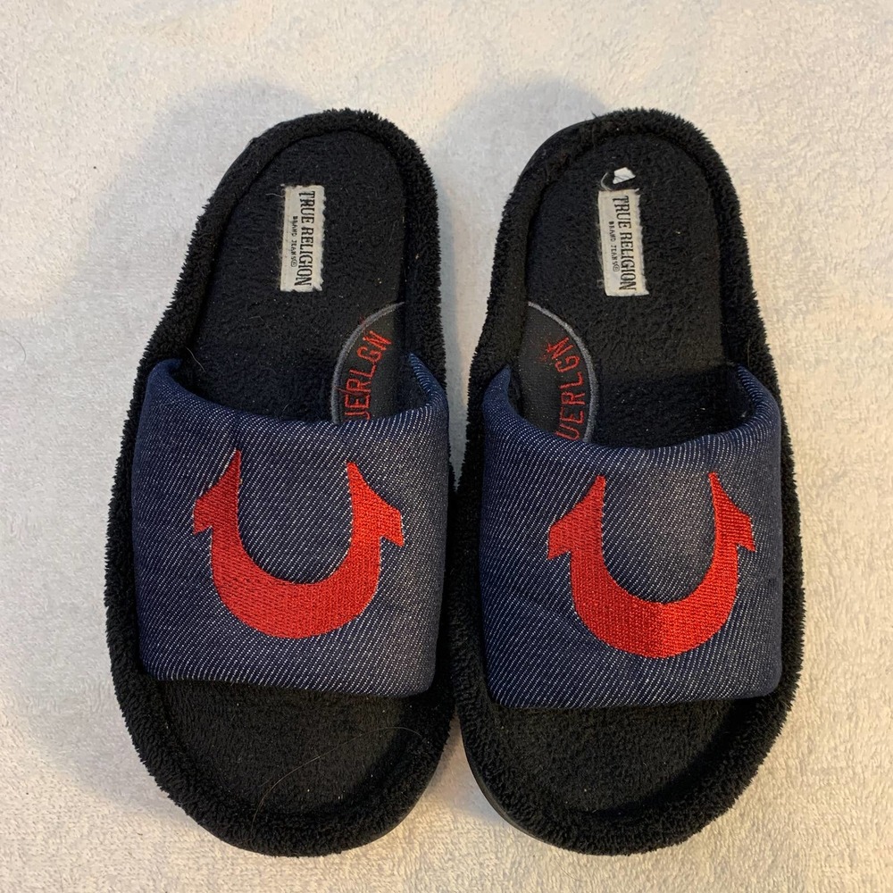 Mens True Religion slippers slides size 7-8